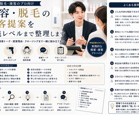 美容・接客のプロ向けに提案内容を徹底整理します 商品選び・接客トーク・提案理由まで一緒に組み立てます イメージ1