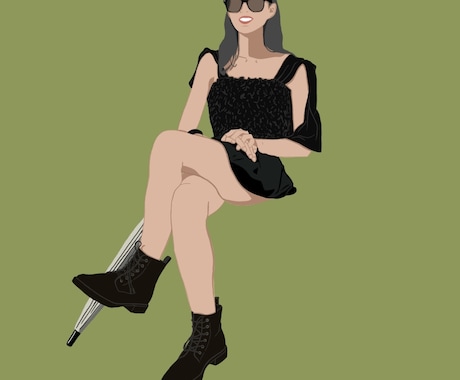 フラットタイプの人物イラストを作成します イメージ1