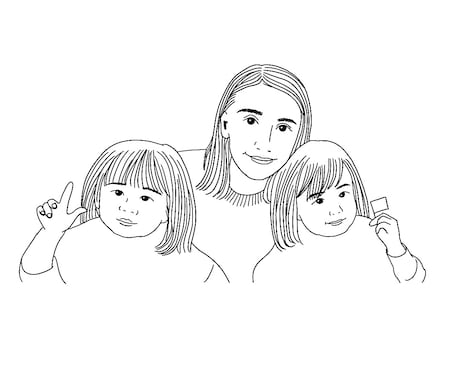 お子様やご家族の似顔絵イラストを作成します