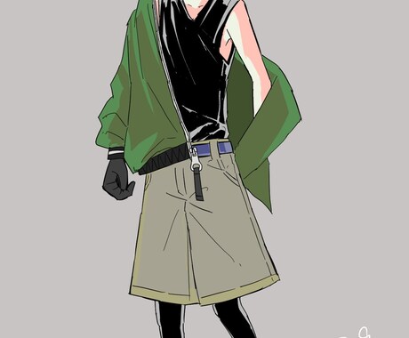 簡単なイラスト描きます ベタ塗りのシンプルな全身立ち絵描きます イメージ2