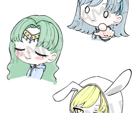 即納可能★量産アイコン作成いたします 豊富な素材の中からお好みのキャラクターを作成できます！ イメージ1