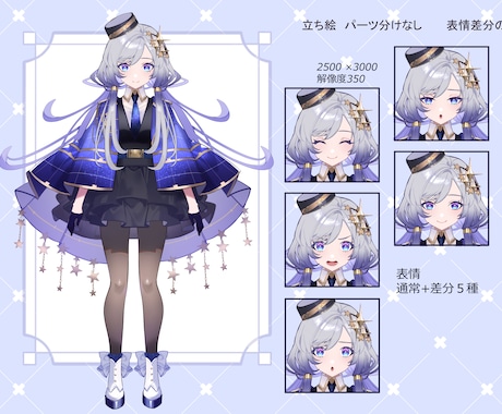 Vtuber&Vliverの立ち絵制作します Vtuber、ゲーム、サムネ、TRPGに イメージ2