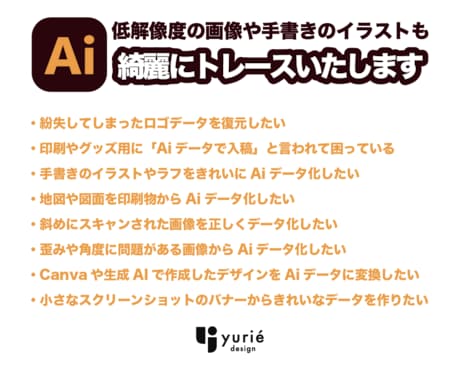 画像から"美しいAiデータ"を制作いたします 最短即日︱ロゴ・イラスト・写真を丁寧なトレースでAiデータ化 イメージ2