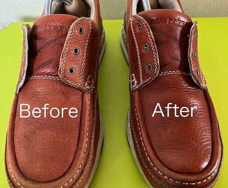 革靴、スニーカー磨きします｜色・ツヤ復活します ツヤ・発色が生まれ変わるBefore→After イメージ2