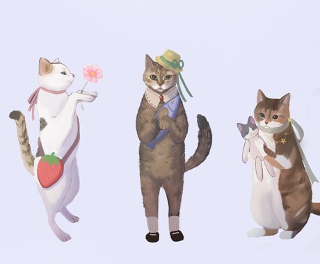 皆さんのおうちの猫ちゃんをイラストにします 少しレトロに可愛いを心がけています☺️ イメージ1