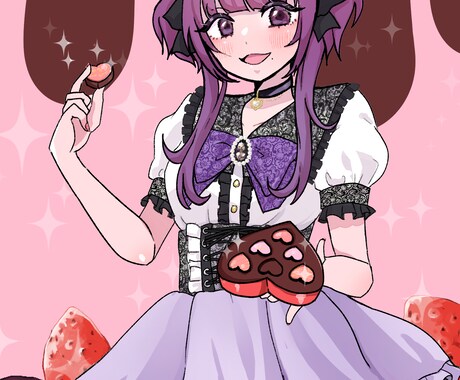 バストアップイラスト1枚を制作します かわいいイラストを様々な用途に使用可能！ イメージ2