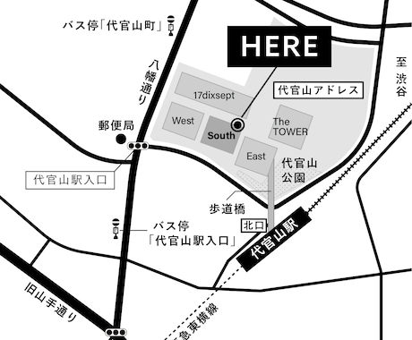 シンプルで伝わる◇印刷に強いモノクロ地図作成します 名刺・チラシ・ショップカード対応◇全国対応｜オンライン完結 イメージ2