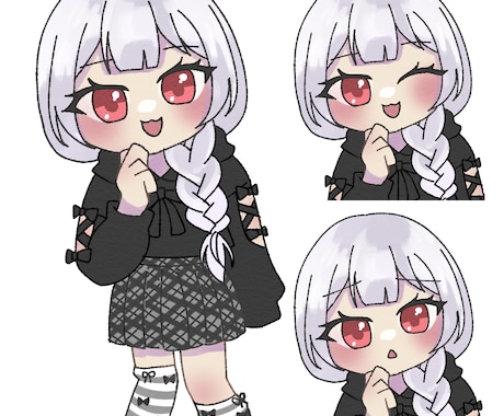 ミニキャラ（表情差分3つ付き）制作します 可愛くて使い勝手の良いミニキャラが欲しい方必見 イメージ2