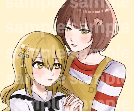 アイコン・夢絵・カプ絵・ペア絵描きます イメージ1