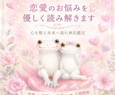 恋愛のお悩みを優しく読み解きます 心を整え未来へ進む優しい鑑定｜白いかえる345の神託 イメージ1