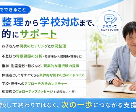 復学15名超実績｜元教師が不登校問題を解決します 弟が元不登校！不登校対応経験者が本音で寄り添います イメージ2