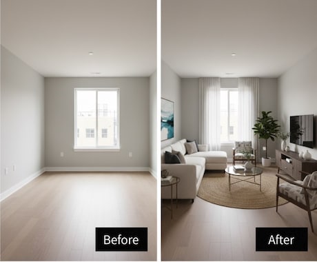 格安でバーチャルホームステージングいたします 空室写真を“売れる部屋に♪ホームステージングで反響率UP！ イメージ2