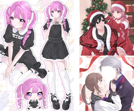 夢絵やカップルを主に様々なイラストをお描きします アイコン 1枚絵  ヘッダー サムネ 立ち絵 イメージ2