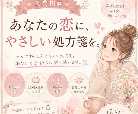 気持ちを整理するお手伝いをします 不安な気持ち、一人で抱えなくて大丈夫です。 イメージ1