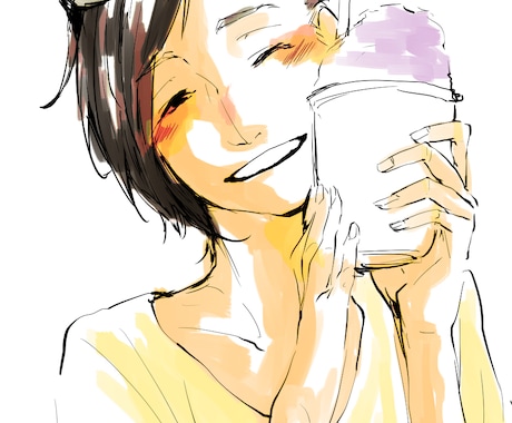 短期納品で暖かい感じのイラストを描きます 知り合いへのプレゼントやアイコンに イメージ1