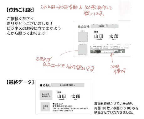 名刺やカードそっくりデータ作成＆文字修正します 【評価5.0継続中】丁寧な対応／柔軟に対応可◎初めての方にも イメージ2