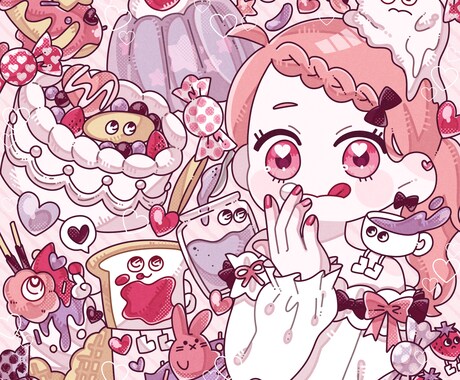 ポップでキラキラしたイラストを制作します イメージをいただいてイラストお描きします イメージ2