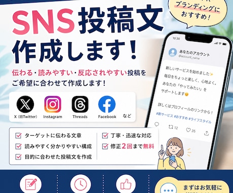 SNS投稿文をAIを使用して作成します イメージ1
