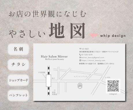 世界観に馴染むやさしい簡易地図を制作します 名刺・ショップカード・チラシ・パンフレット対応 イメージ1