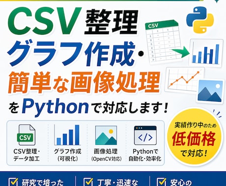 CSV整理・データ加工をPythonで対応します 研究実績あり・国際学会経験で安心対応 イメージ1