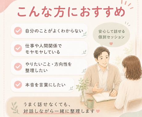 自己理解セッション承ります 迷いの原因を言語化し、心を整理します イメージ2