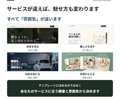 業種に合わせて構成から設計するHPを作ります テンプレなし・5営業日／5〜7ページのオリジナル イメージ2