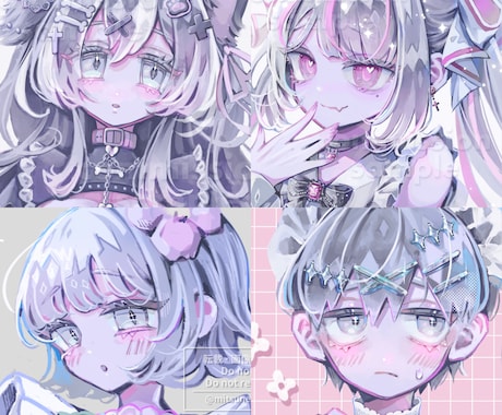 キラキラ透明感!かわいいアイコン描きます