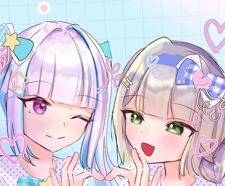 動画やアイコンなどに使えるイラストを描きます かわいい女の子のイラストを描きます イメージ1