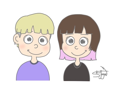 アイコン用イラストや似顔絵を描かせていただきます ★似顔絵作成〜2名様用です〜★ イメージ1