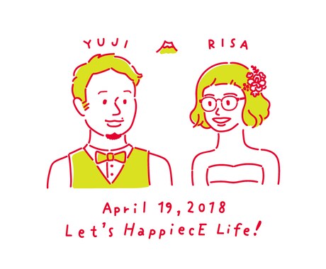 ウェルカムボード・ペーパーアイテムイラスト描きます 結婚式の様々なアイテムに展開できるコスパ◎な似顔絵です イメージ2