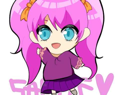 可愛いミニキャラのSNSアイコン書きます
