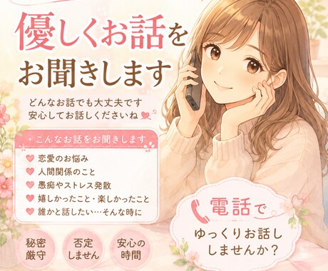 貴方のお話しを優しく聞きます どんなお話でも優しくお聞きします。 イメージ1