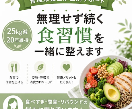 続かないダイエットの原因を管理栄養士が整理します 管理栄養士歴20年、25kg減の経験から個別に整理 イメージ1