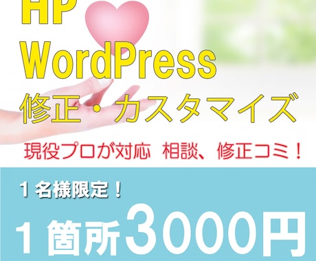 １名限定でHPの修正・カスタマイズを最安対応します 高い技術力で問題、課題を即座に解決します イメージ1