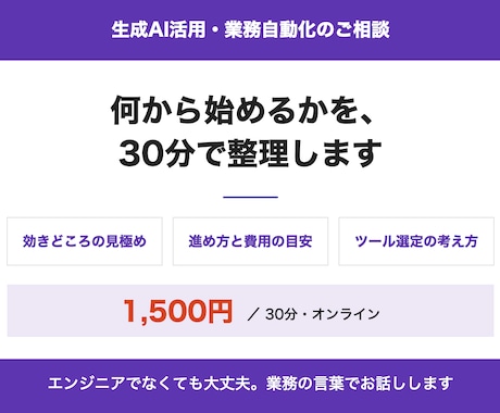 業務自動化とAI活用の進め方を整理します 現役のAI駆動開発エンジニアが30分で論点を整理 イメージ1