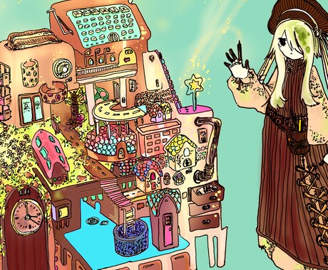 ファンシーな可愛いイラスト受付ています アナログペン画、デジタル可お求め頂ければ原画をお送りします。 イメージ2