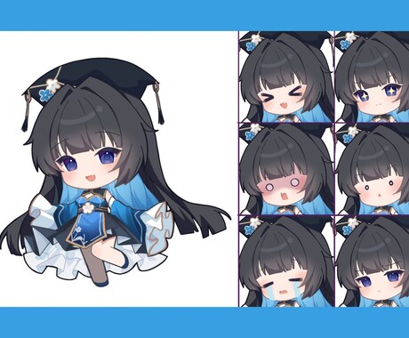 活動者さん向けのかわいいミニキャラを描きます VTuber・歌い手さんにおすすめ︎！お急ぎ便即日から可能◎ イメージ2