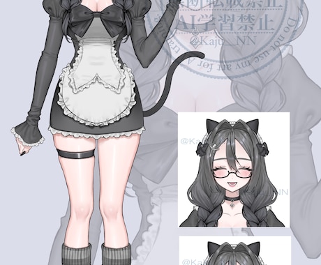 立ち絵(パーツ分け無し)描きます 立ち絵を描ききます!IRIAM等で配信をする方専用です。 イメージ1
