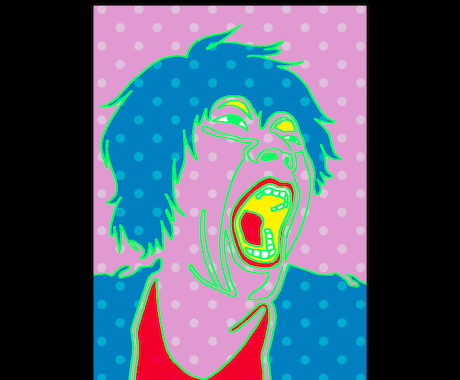 レトロポップな人物画をカラーで描きます 線はシンプルですがリアル寄りです イメージ2