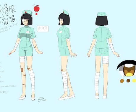 キャラクターデザインと二面図・三面図描きます あなたの理想のキャラクター二面図or三面図を描きます！ イメージ2