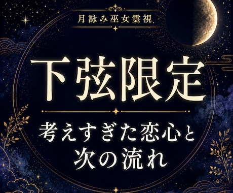 下弦限定｜考えすぎた恋心と次の流れを整えます 片想い・復縁・音信不通、心の疲れと不安を整理する下弦鑑定 イメージ1