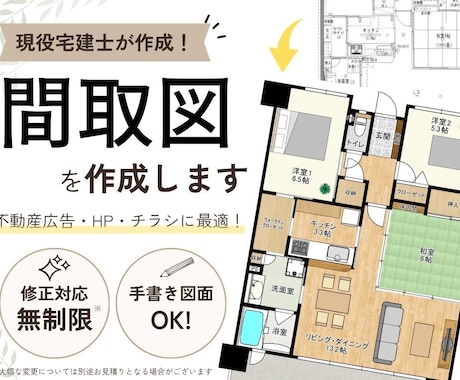 現役宅建士が見やすい間取図を作成します 不動産広告・チラシ・マイソクに使える間取図を丁寧に作成！ イメージ1