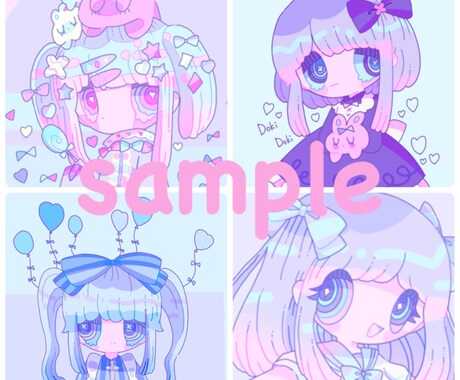 SNSアイコンをお描きいたします ゆめかわいいぴんくりぼんおんなのこ イメージ2