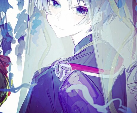 一枚絵イラストをかきます きれいめ透明感のあるイラストです イメージ2
