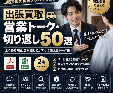 出張買取の営業トーク集を作成します 現場で使える切り返し50選を収録 イメージ1