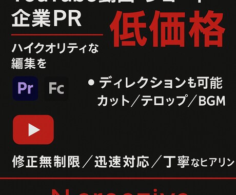 簡単な動画編集からプロクオリティまで対応いたします SNS用の簡単な編集からTV・YOUTUBEなども対応します イメージ1