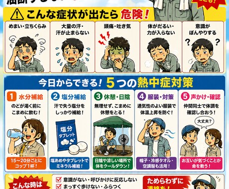 現場用｜熱中症対策などいろいろなポスター作成します 現場用ポスターいろいろと作りますよ イメージ2