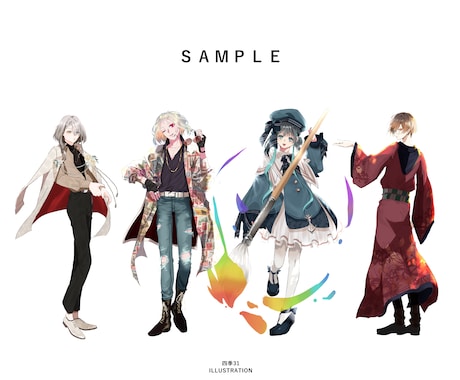 TRPG・オリジナルゲームなどの立ち絵制作承ります キャラクターの個性を丁寧に仕上げます 初依頼・相談のみもOK イメージ2