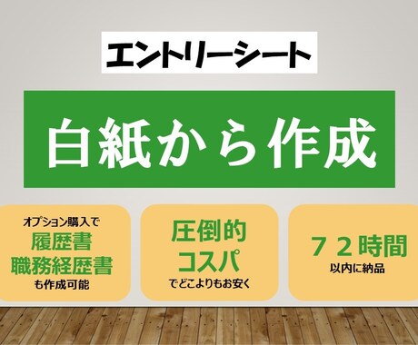 エントリーシート 白紙から作成します 新卒の方大歓迎！0からES作成承ります！ イメージ1