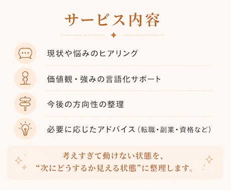 キャリアの不安を“次の一歩”に変えるお手伝いします 働き方・転職・副業の悩みを一緒に言語化 イメージ2